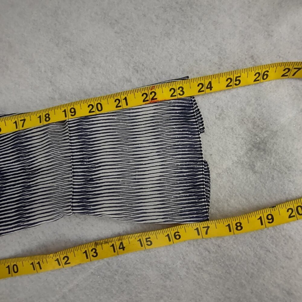 Banana Republic Ruffle Front Sheer Long Sleeve Blouse Blue White Striped Size S - Picture 9 of 11